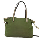 PRADA Tote Bag Nylon Khaki Gold Auth bs30152-2