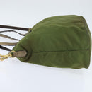 PRADA Tote Bag Nylon Khaki Gold Auth bs30152-3