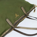 PRADA Tote Bag Nylon Khaki Gold Auth bs30152-6