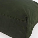 PRADA Tote Bag Nylon Khaki Silver Auth bs30154-9