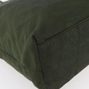 PRADA Tote Bag Nylon Khaki Silver Auth bs30154-16