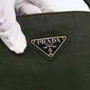 PRADA Tote Bag Nylon Khaki Silver Auth bs30154-17