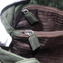 PRADA Tote Bag Nylon Khaki Silver Auth bs30154-10