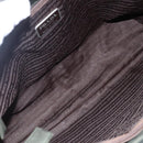 PRADA Tote Bag Nylon Khaki Silver Auth bs30154-11