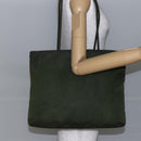 PRADA Tote Bag Nylon Khaki Silver Auth bs30154-25