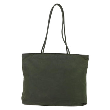 PRADA Tote Bag Nylon Khaki Silver Auth bs30154 - 0