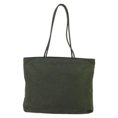 PRADA Tote Bag Nylon Khaki Silver Auth bs30154 - 0