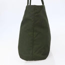 PRADA Tote Bag Nylon Khaki Silver Auth bs30154-4