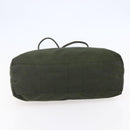 PRADA Tote Bag Nylon Khaki Silver Auth bs30154-5