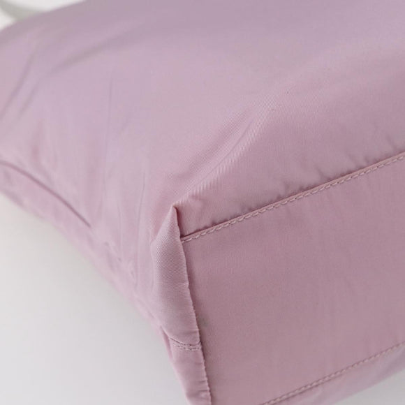 PRADA Tote Bag Nylon Pink Silver Auth bs30156