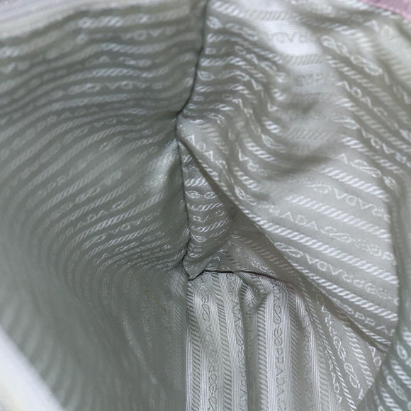 PRADA Tote Bag Nylon Pink Silver Auth bs30156