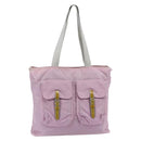 PRADA Tote Bag Nylon Pink Silver Auth bs30156-1