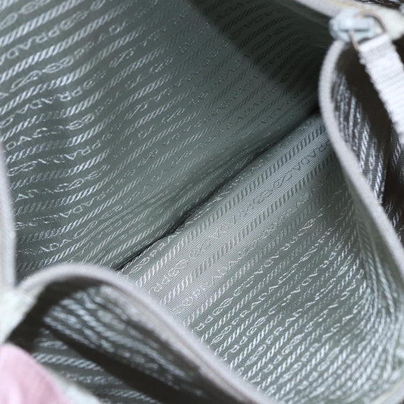 PRADA Tote Bag Nylon Pink Silver Auth bs30156