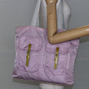 PRADA Tote Bag Nylon Pink Silver Auth bs30156-25