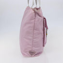 PRADA Tote Bag Nylon Pink Silver Auth bs30156-3