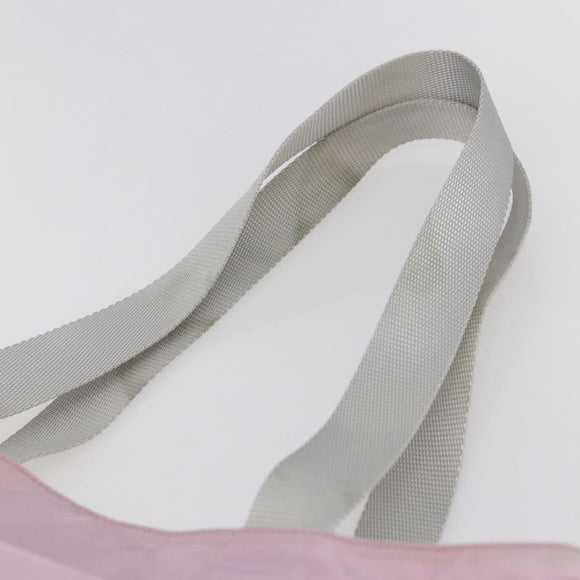 PRADA Tote Bag Nylon Pink Silver Auth bs30156
