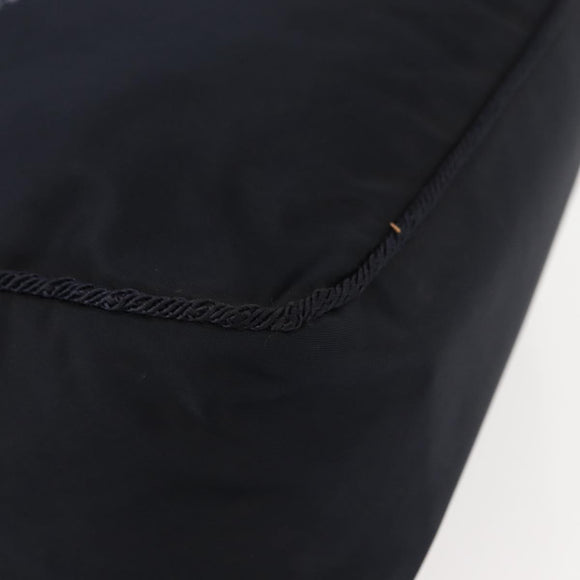 PRADA Beads Fringe Hand Bag Nylon Navy Gold Auth bs30157