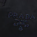 PRADA Beads Fringe Hand Bag Nylon Navy Gold Auth bs30157-17