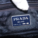 PRADA Beads Fringe Hand Bag Nylon Navy Gold Auth bs30157-18