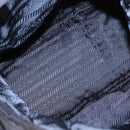 PRADA Beads Fringe Hand Bag Nylon Navy Gold Auth bs30157-11