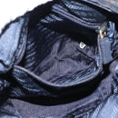 PRADA Beads Fringe Hand Bag Nylon Navy Gold Auth bs30157-21