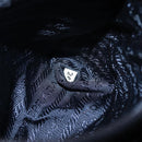 PRADA Beads Fringe Hand Bag Nylon Navy Gold Auth bs30157-12