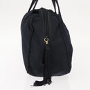 PRADA Beads Fringe Hand Bag Nylon Navy Gold Auth bs30157-4