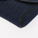 Christian Dior Trotter Canvas Shoulder Bag Navy Gold Auth bs30159-14