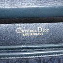 Christian Dior Trotter Canvas Shoulder Bag Navy Gold Auth bs30159-17