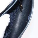 Christian Dior Trotter Canvas Shoulder Bag Navy Gold Auth bs30159-12