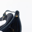 Christian Dior Trotter Canvas Shoulder Bag Navy Gold Auth bs30159-18