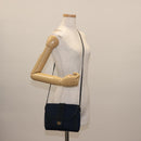 Christian Dior Trotter Canvas Shoulder Bag Navy Gold Auth bs30159-21
