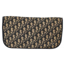 Christian Dior Trotter Canvas Clutch Bag Navy Gold Auth bs30160-2
