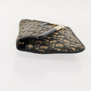 Christian Dior Trotter Canvas Clutch Bag Navy Gold Auth bs30160-4