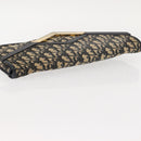 Christian Dior Trotter Canvas Clutch Bag Navy Gold Auth bs30160-5
