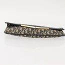 Christian Dior Trotter Canvas Clutch Bag Navy Gold Auth bs30160-6