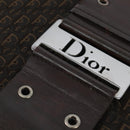 Christian Dior Trotter Canvas Shoulder Bag Brown Silver Auth bs30163-17