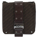 Christian Dior Trotter Canvas Shoulder Bag Brown Silver Auth bs30163-13