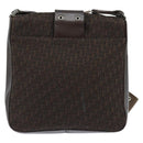 Christian Dior Trotter Canvas Shoulder Bag Brown Silver Auth bs30163-2