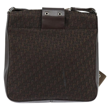 Christian Dior Trotter Canvas Shoulder Bag Brown Silver Auth bs30163 - 0