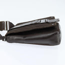 Christian Dior Trotter Canvas Shoulder Bag Brown Silver Auth bs30163-3