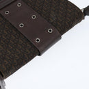 Christian Dior Trotter Canvas Shoulder Bag Brown Silver Auth bs30163-6