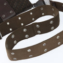 Christian Dior Trotter Canvas Shoulder Bag Brown Silver Auth bs30163-7