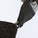 Christian Dior Trotter Canvas Shoulder Bag Brown Silver Auth bs30163-9
