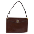 Christian Dior Shoulder Bag Leather Brown Gold Auth bs30166-1