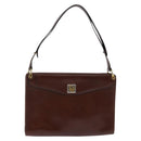 Christian Dior Shoulder Bag Leather Brown Gold Auth bs30166-13
