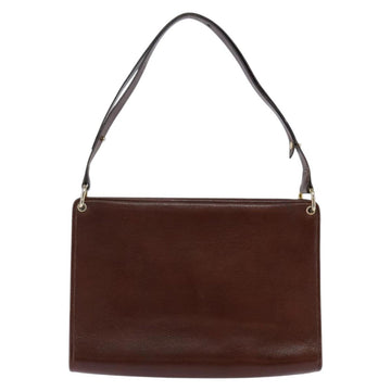 Christian Dior Shoulder Bag Leather Brown Gold Auth bs30166 - 0