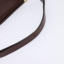 Christian Dior Shoulder Bag Leather Brown Gold Auth bs30166-7