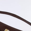 Christian Dior Shoulder Bag Leather Brown Gold Auth bs30166-8