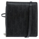 Christian Dior Trotter Canvas Wallet Shoulder Bag PVC Black Silver Auth bs30176-1